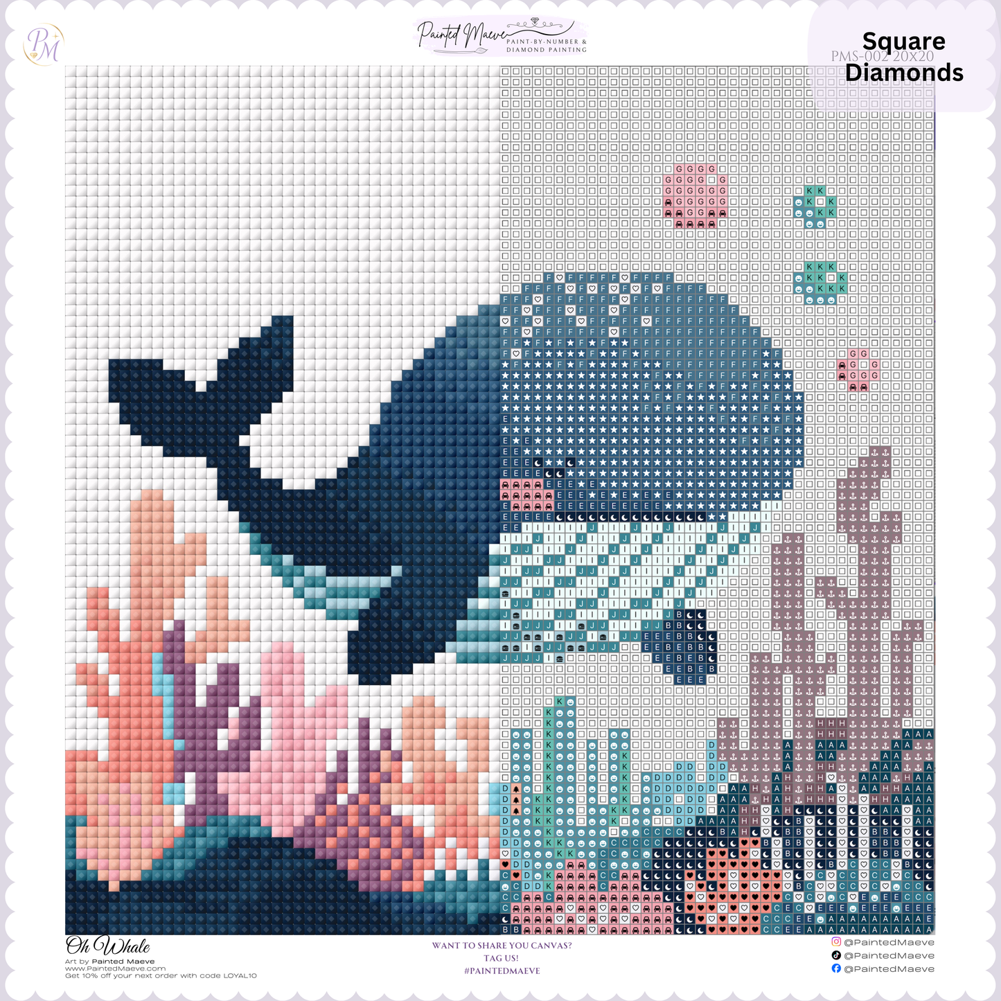 Oh Whale: MINI Hand-Rendered Diamond Painting