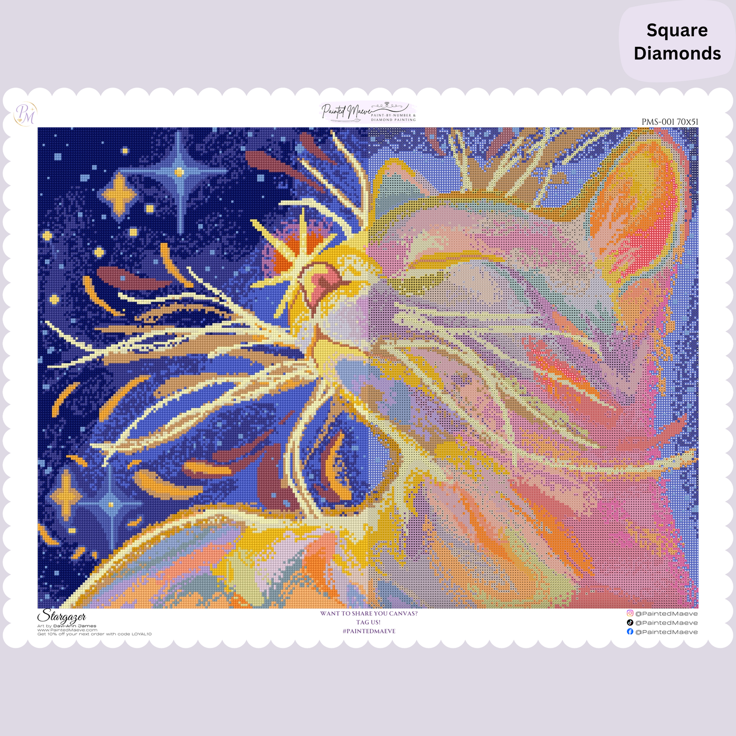 Stargazer: Hand-Rendered Diamond Painting