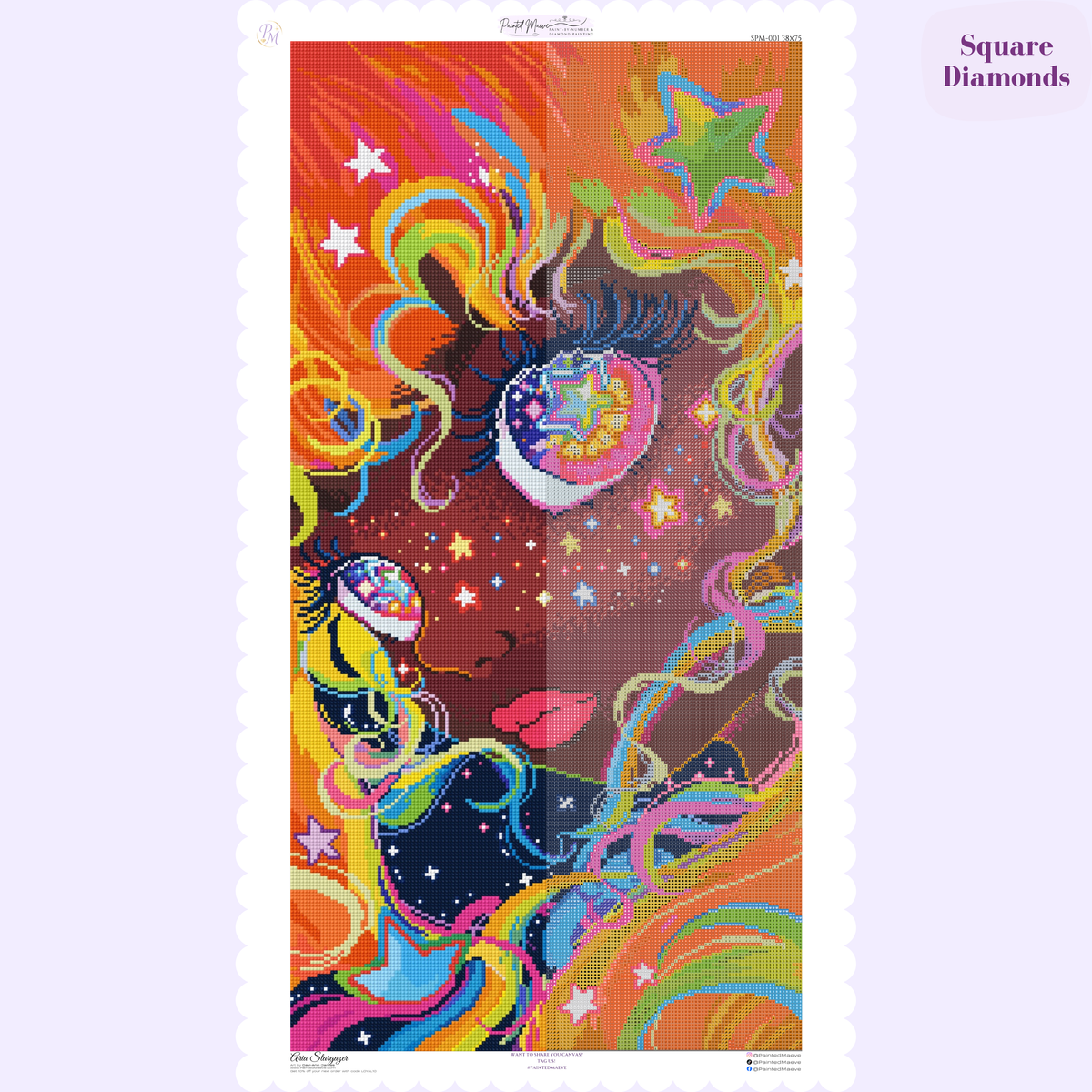 Aria Stargazer Hand-Rendered Diamond Painting