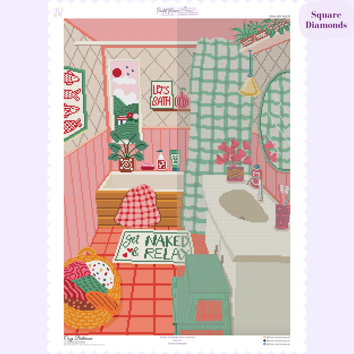 Cozy Bathroom Hand-Rendered Diamond Painting