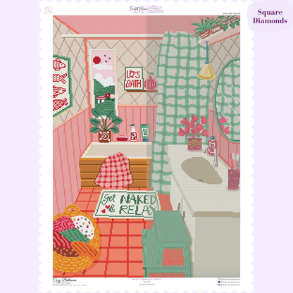 Cozy Bathroom Hand-Rendered Diamond Painting