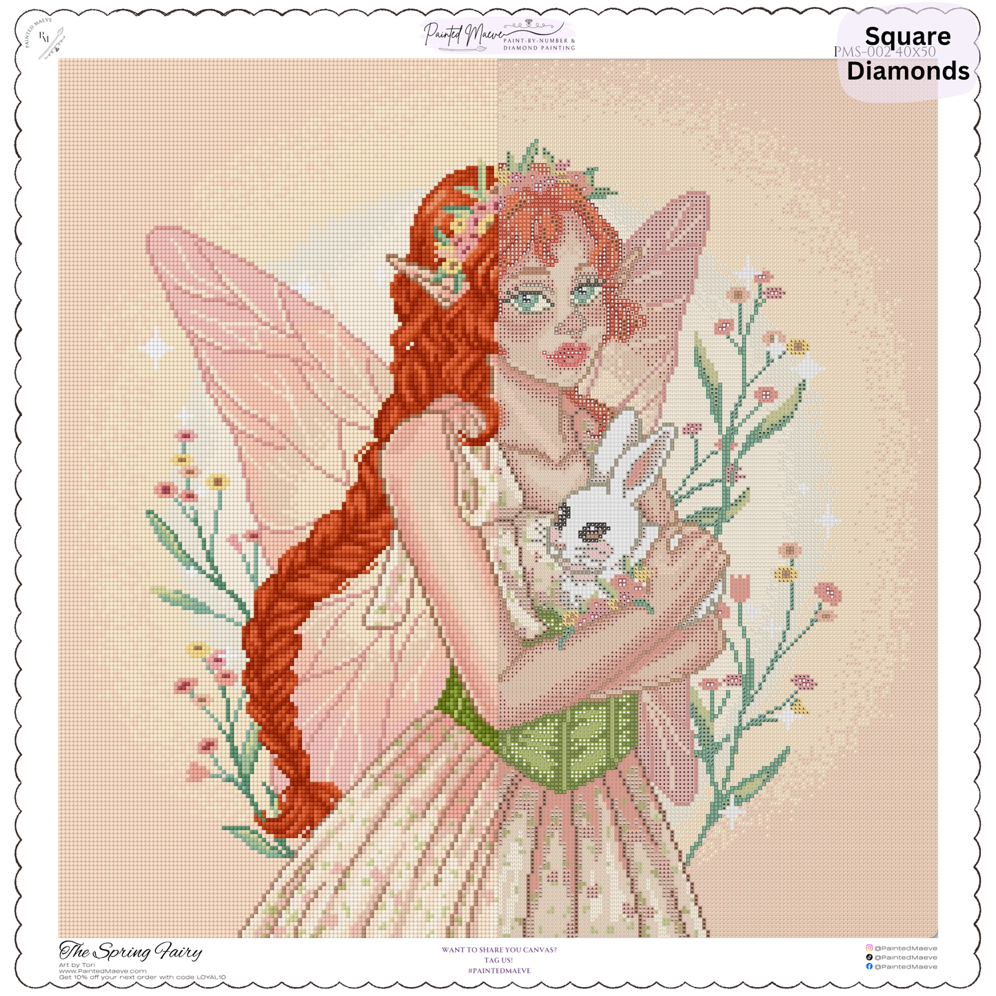 The Spring Fairy: Hand-Rendered Diamond Painting