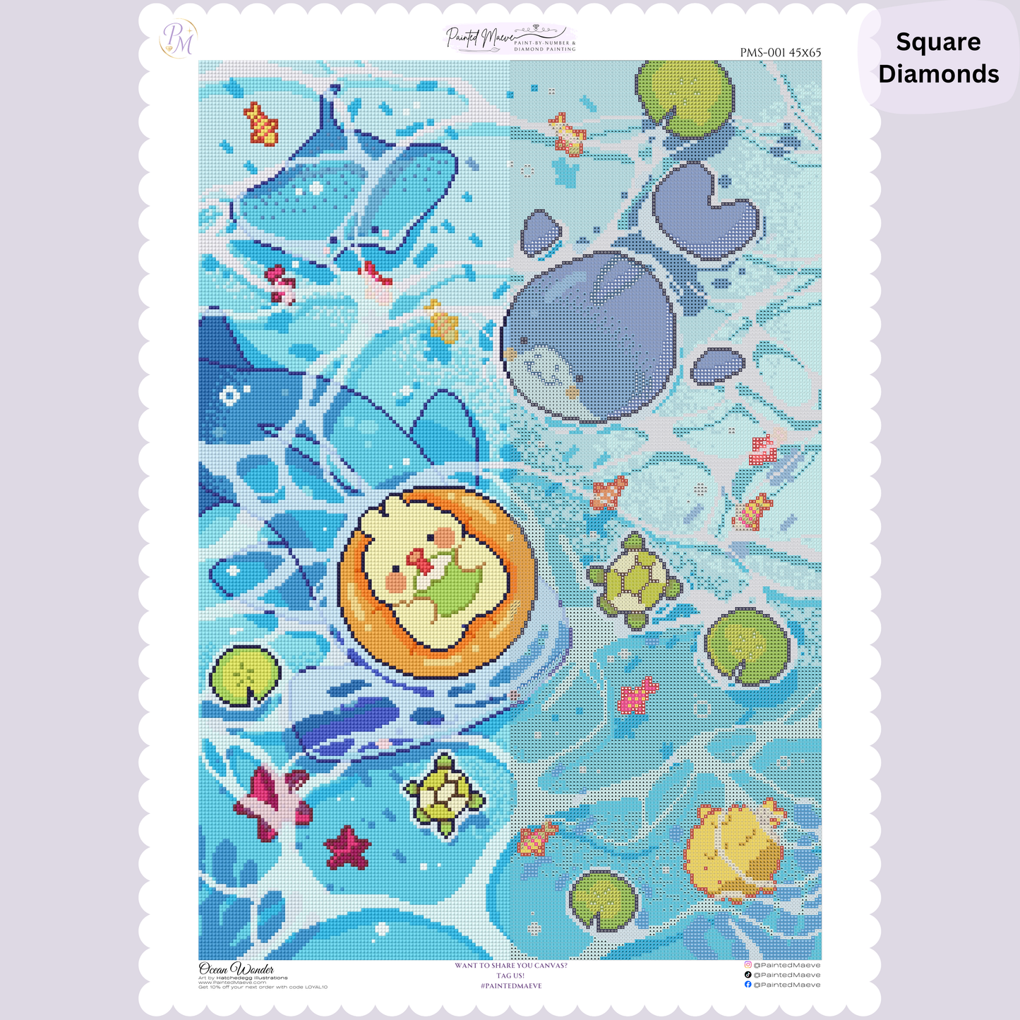 Ocean Wonder: Hand-Rendered Diamond Painting