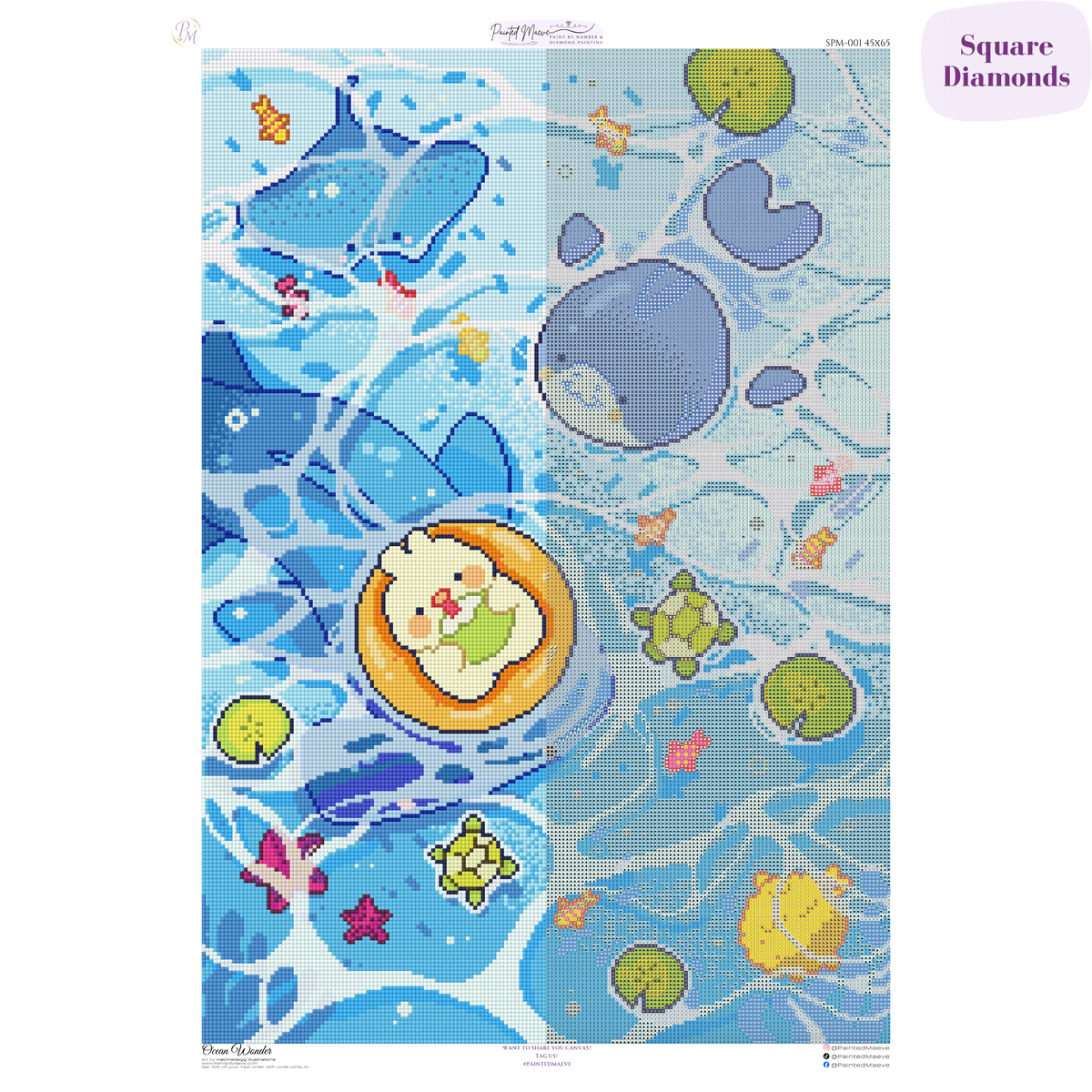 Ocean Wonder: Hand-Rendered Diamond Painting
