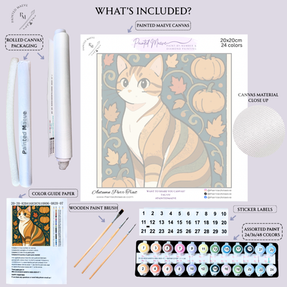 Autumn Purr-Trait: Paint-by-Number Collection (24/36/48 colors | No Frame)