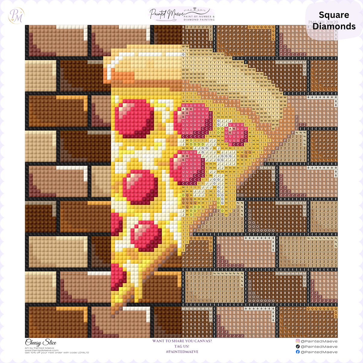 Cheesy Slice Hand-Rendered Diamond Painting