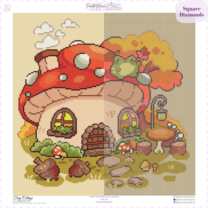Tiny Cottage Hand-Rendered Diamond Painting
