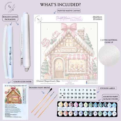 Frosted Gingerbread Shop: Paint-by-Number Christmas Collection (24/36/48 colors | No Frame)