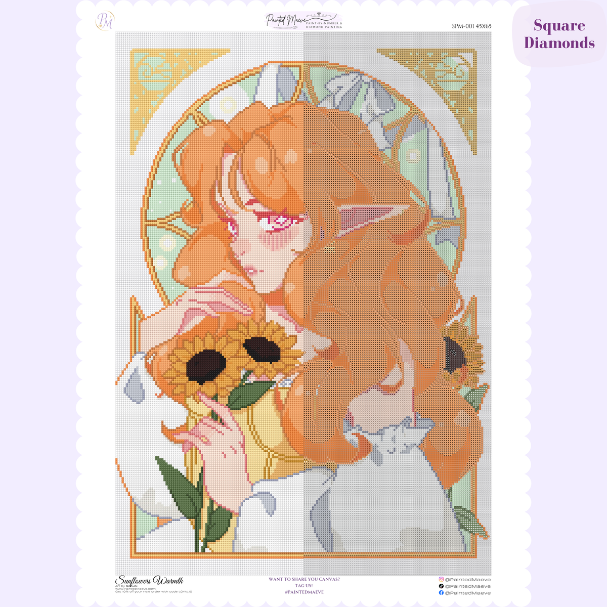 Sunflowers Warmth Hand-Rendered Diamond Painting