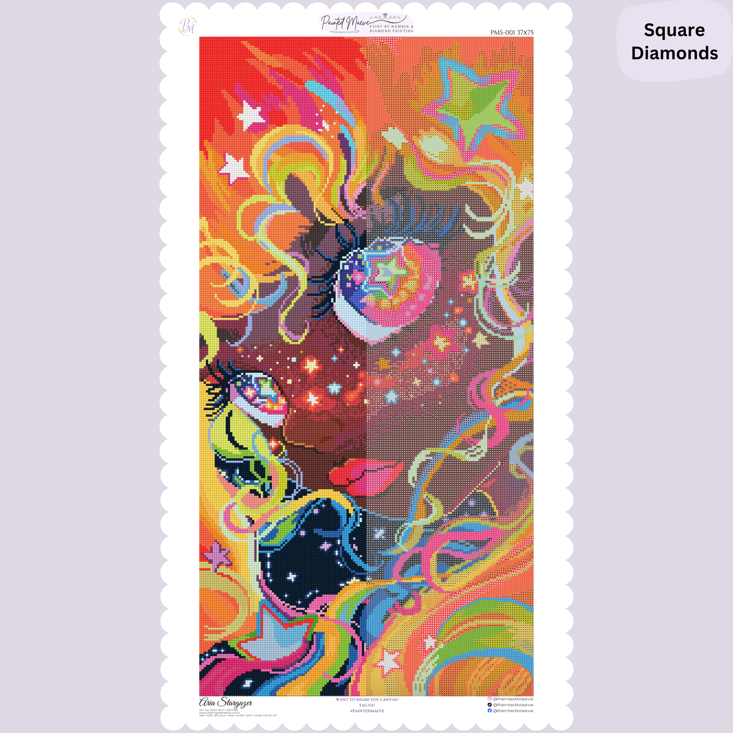 Aria Stargazer: Hand-Rendered Diamond Painting
