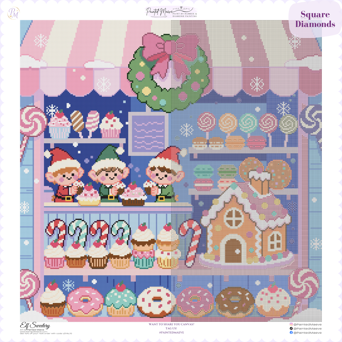 Elf Sweetery Hand-Rendered Diamond Painting