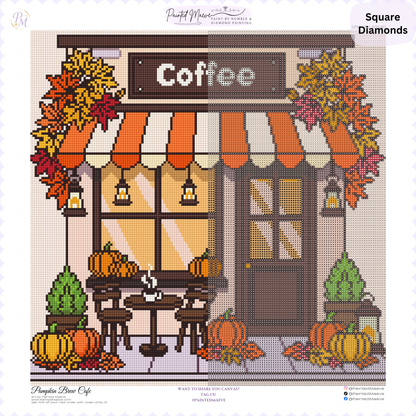 Pumpkin Brew Cafe Hand-Rendered Diamond Painting Collection