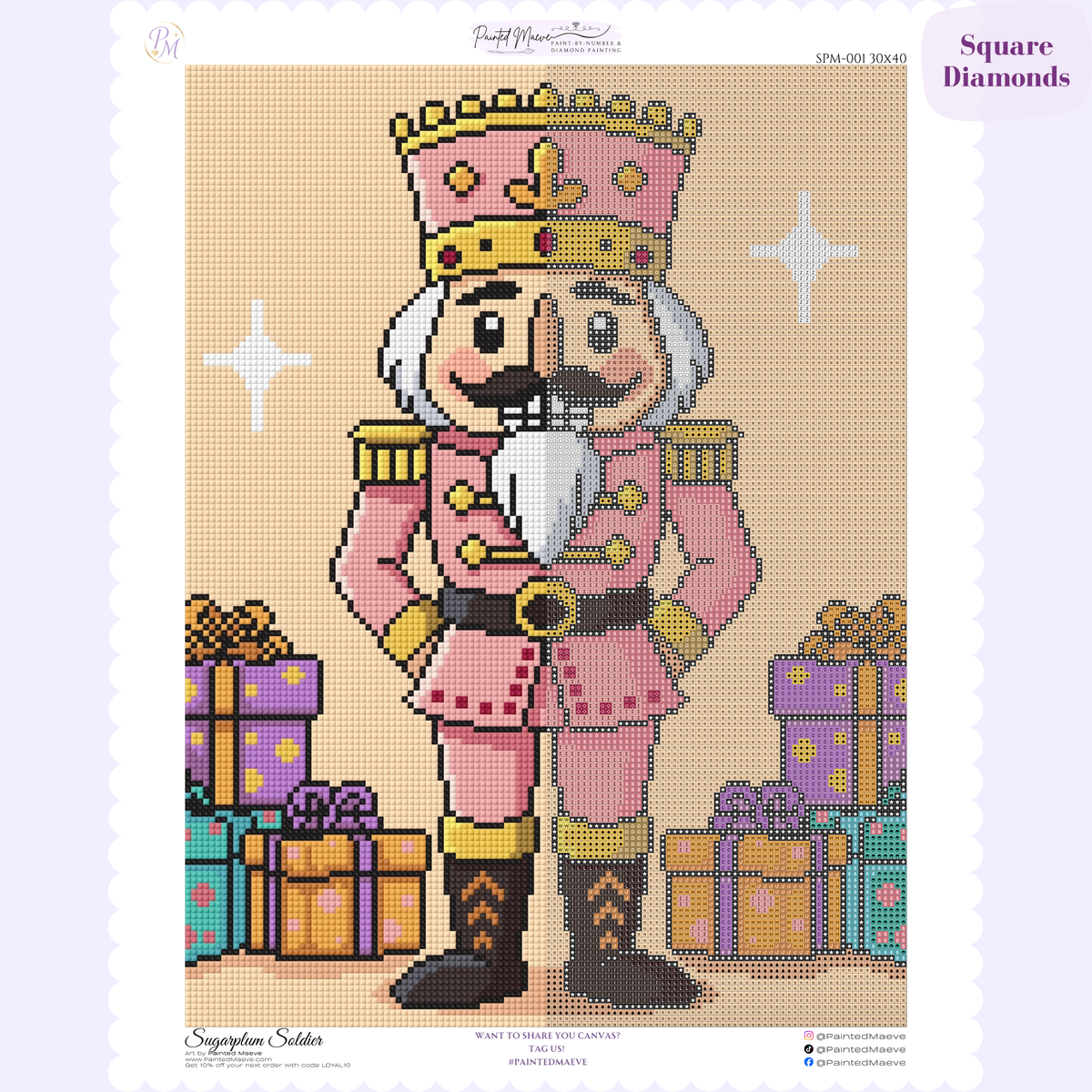 Sugarplum Soldier Hand-Rendered Diamond Painting