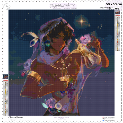 Oasis Dream: Hybrid-Rendered Diamond Painting