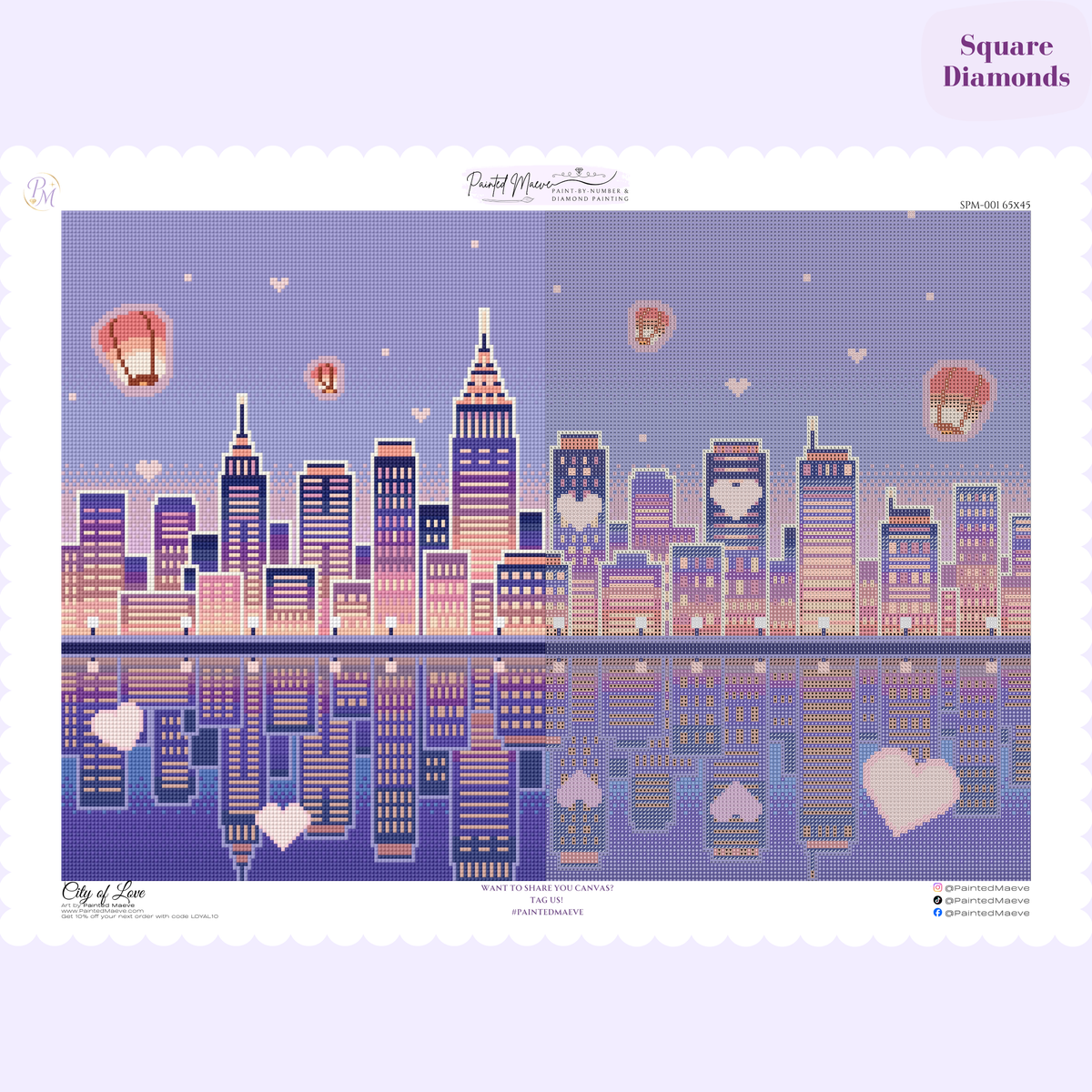 City of Love Hand-Rendered Diamond Painting