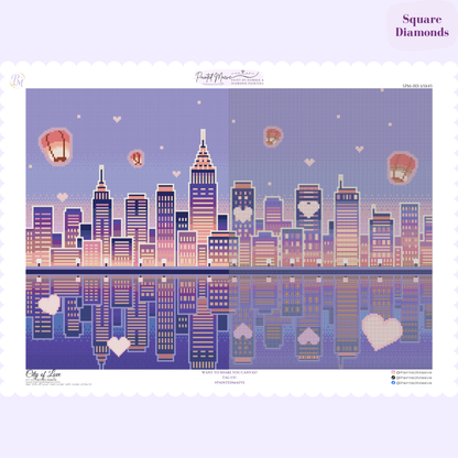 City of Love Hand-Rendered Diamond Painting
