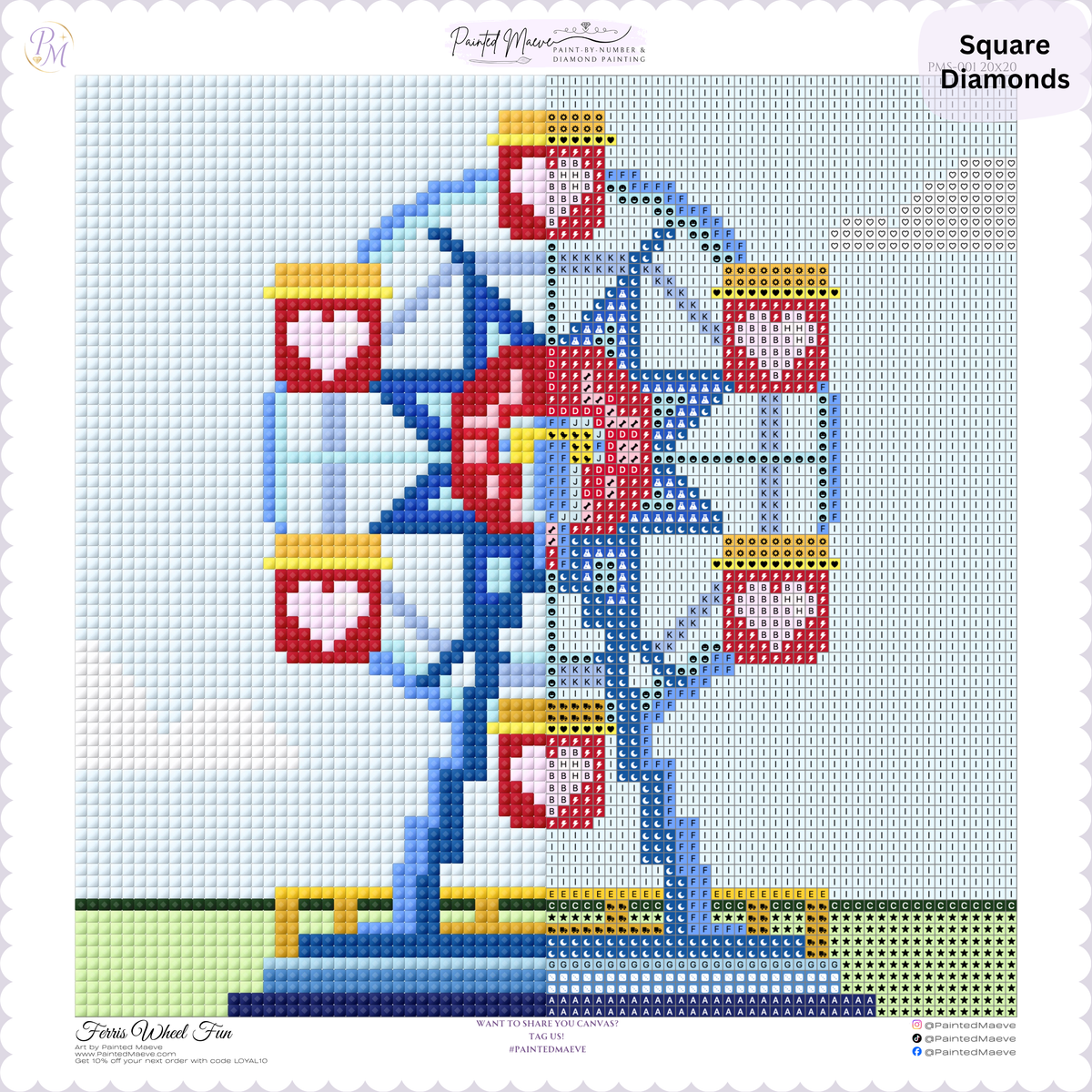 Ferris Wheel Fun Hand-Rendered Diamond Painting