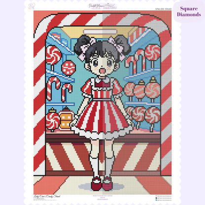 Lady Cane's Candy Stand Hand-Rendered Diamond Painting