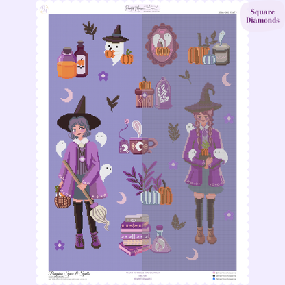 Pumpkin Spice & Spells Hand-Rendered Diamond Painting