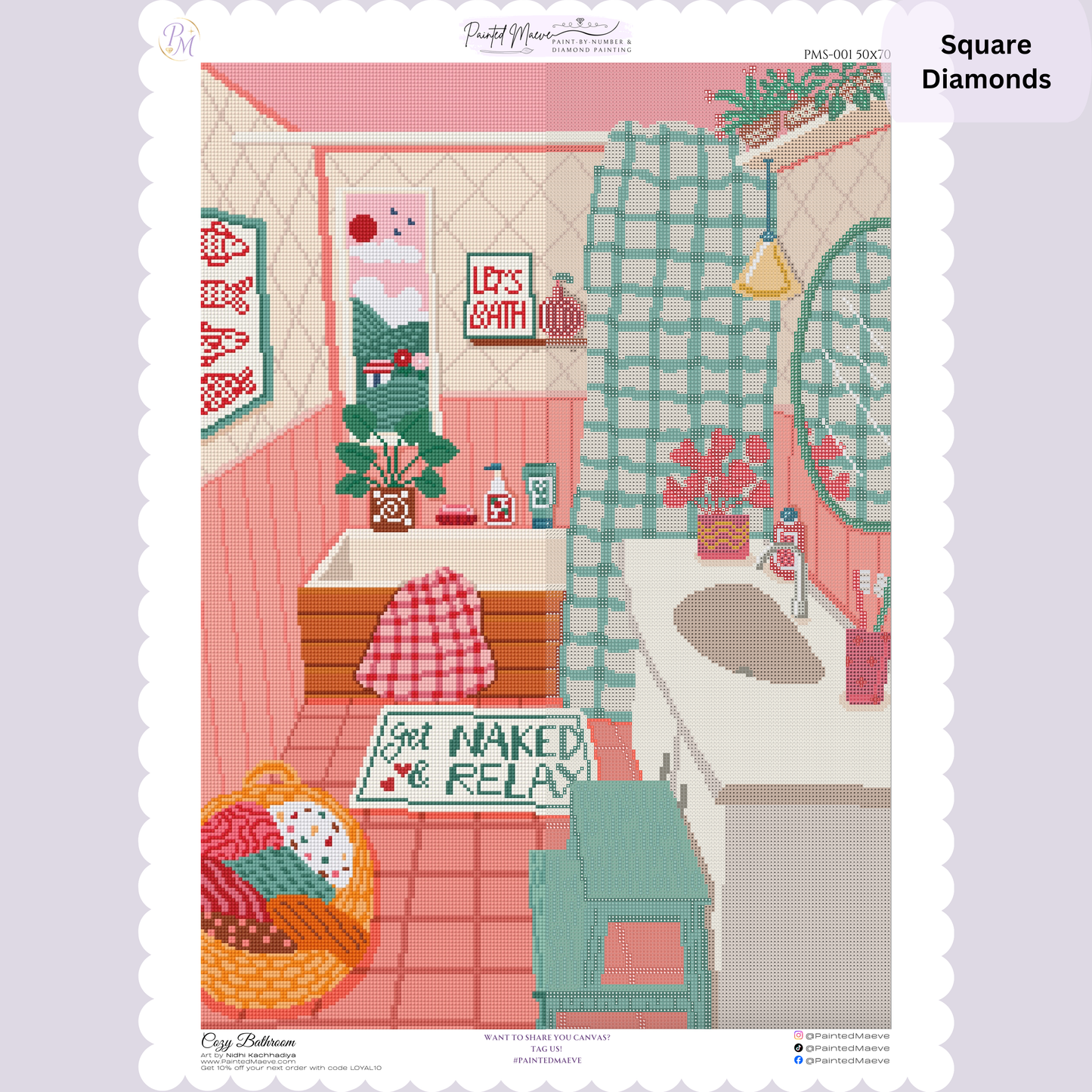 Cozy Bathroom: Hand-Rendered Diamond Painting