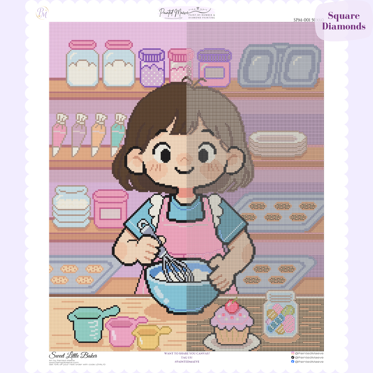 Sweet Little Baker Hand-Rendered Diamond Painting