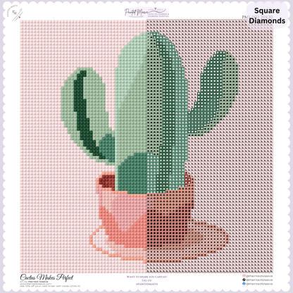 Cactus Makes Perfect: MINI Hand-Rendered Diamond Painting
