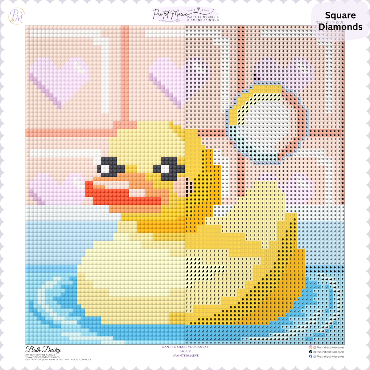 Bath Ducky Hand-Rendered Diamond Painting