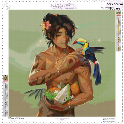 Tropical Breeze: Hybrid-Rendered Diamond Painting