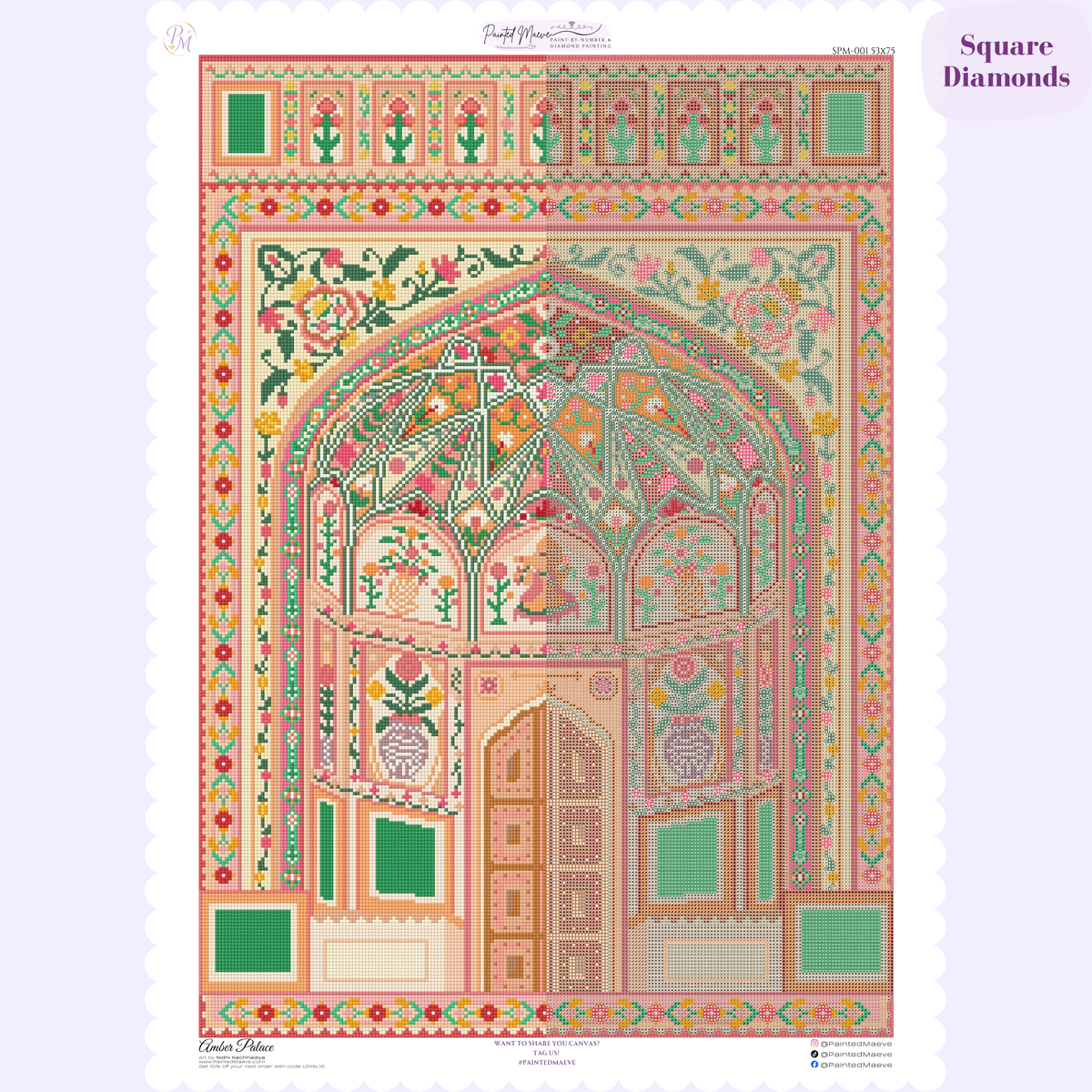 Amber Palace Hand-Rendered Diamond Painting