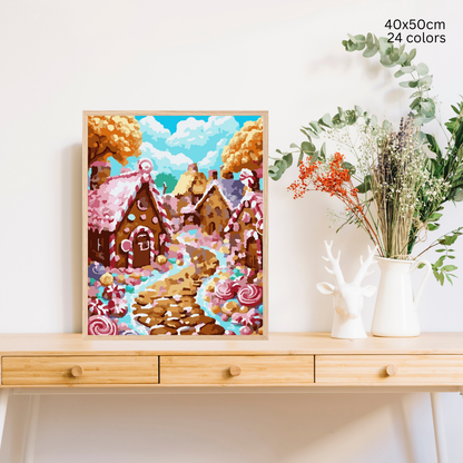 Gingerbread Lane: Paint-by-Number Collection (24/36/48 colors | No Frame)