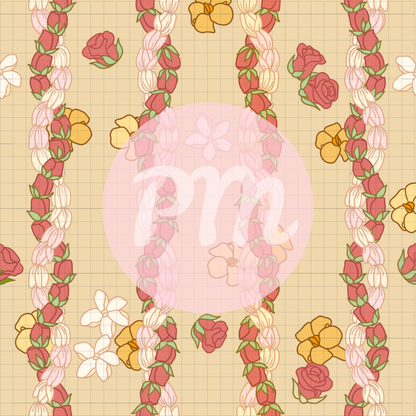 Twisted Pikake & Rosebud Lei: Paint-by-Number Collection (24/36/48 colors | No Frame)