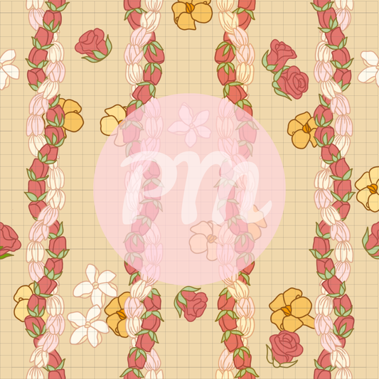 Twisted Pikake & Rosebud Lei: Paint-by-Number Collection (24/36/48 colors | No Frame)