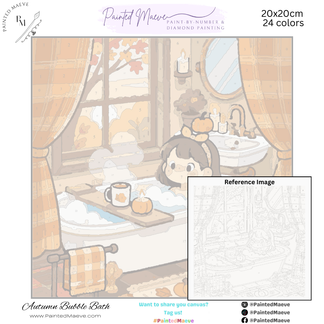 Autumn Bubble Bath: Paint-by-Number Collection (24/36/48 colors | No Frame)