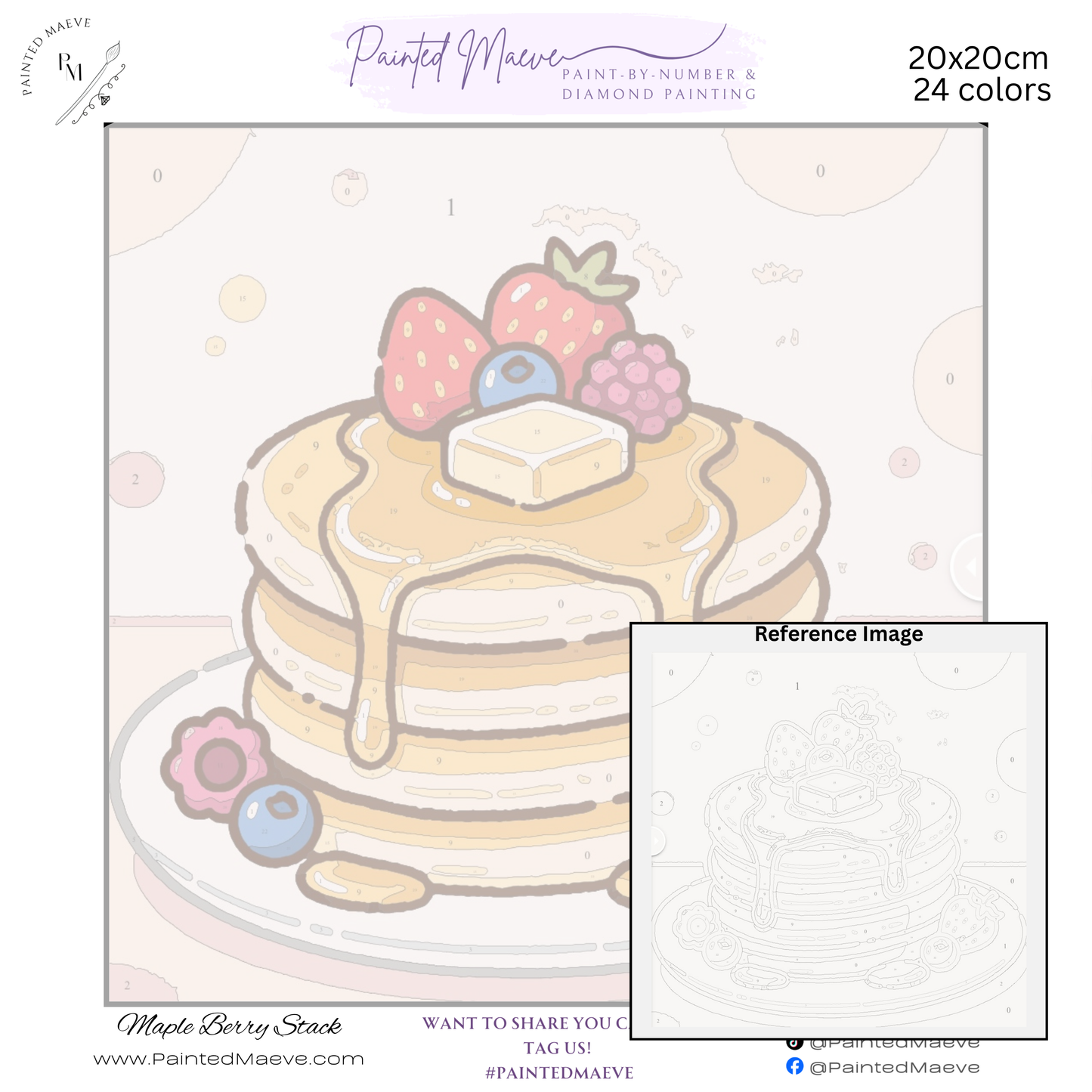 Maple Berry Stack: MINI Paint-by-Number Collection (24/36/48 colors | No Frame)