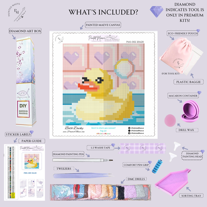 Bath Ducky: MINI Hand-Rendered Diamond Painting Collection