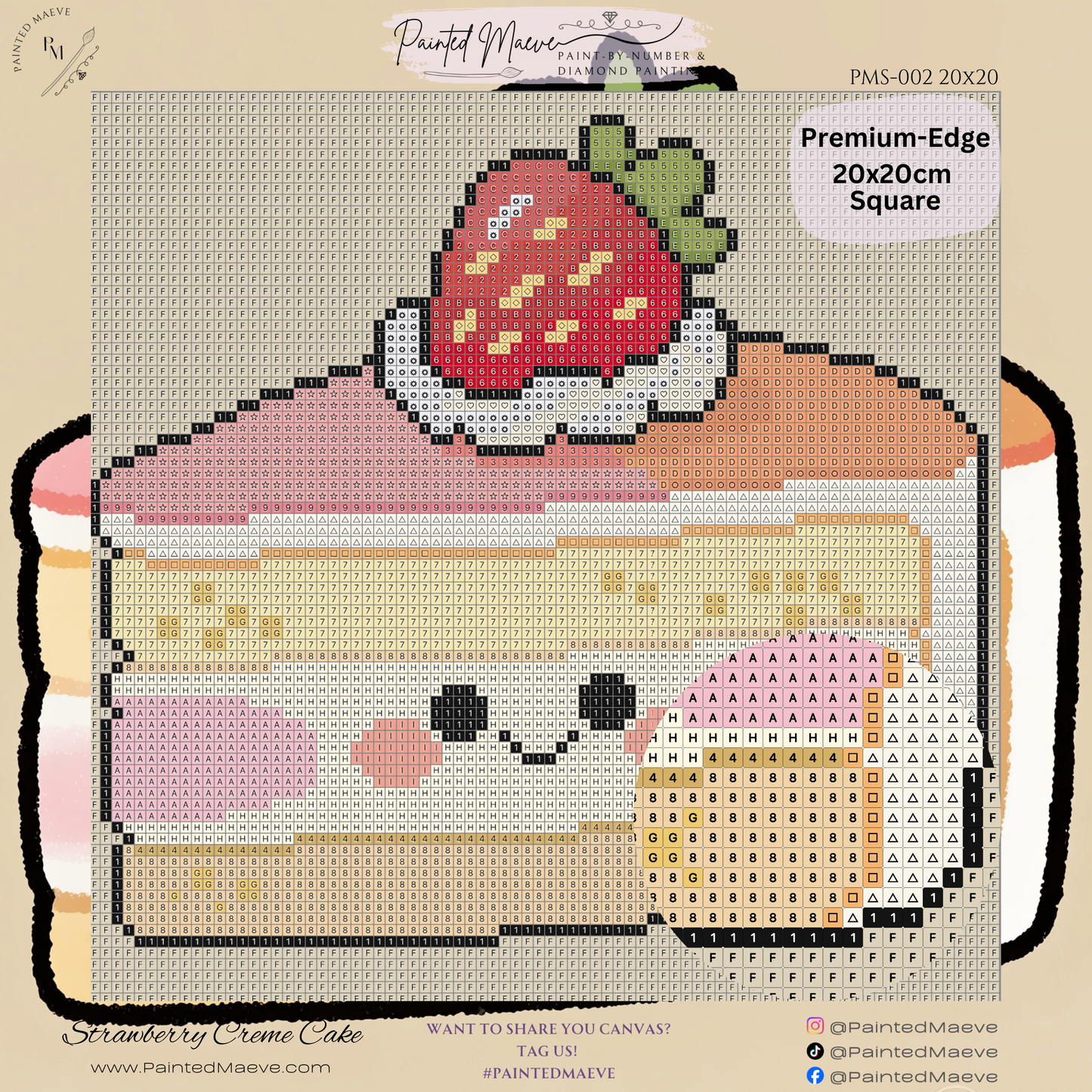 Strawberry Créme Cake: MINI Hand-Rendered Diamond Painting Collection