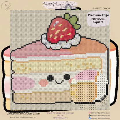 Strawberry Créme Cake: MINI Hand-Rendered Diamond Painting Collection