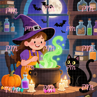 Potion & Purrs: Paint-by-Number Halloween Collection (24/36/48 colors | No Frame)