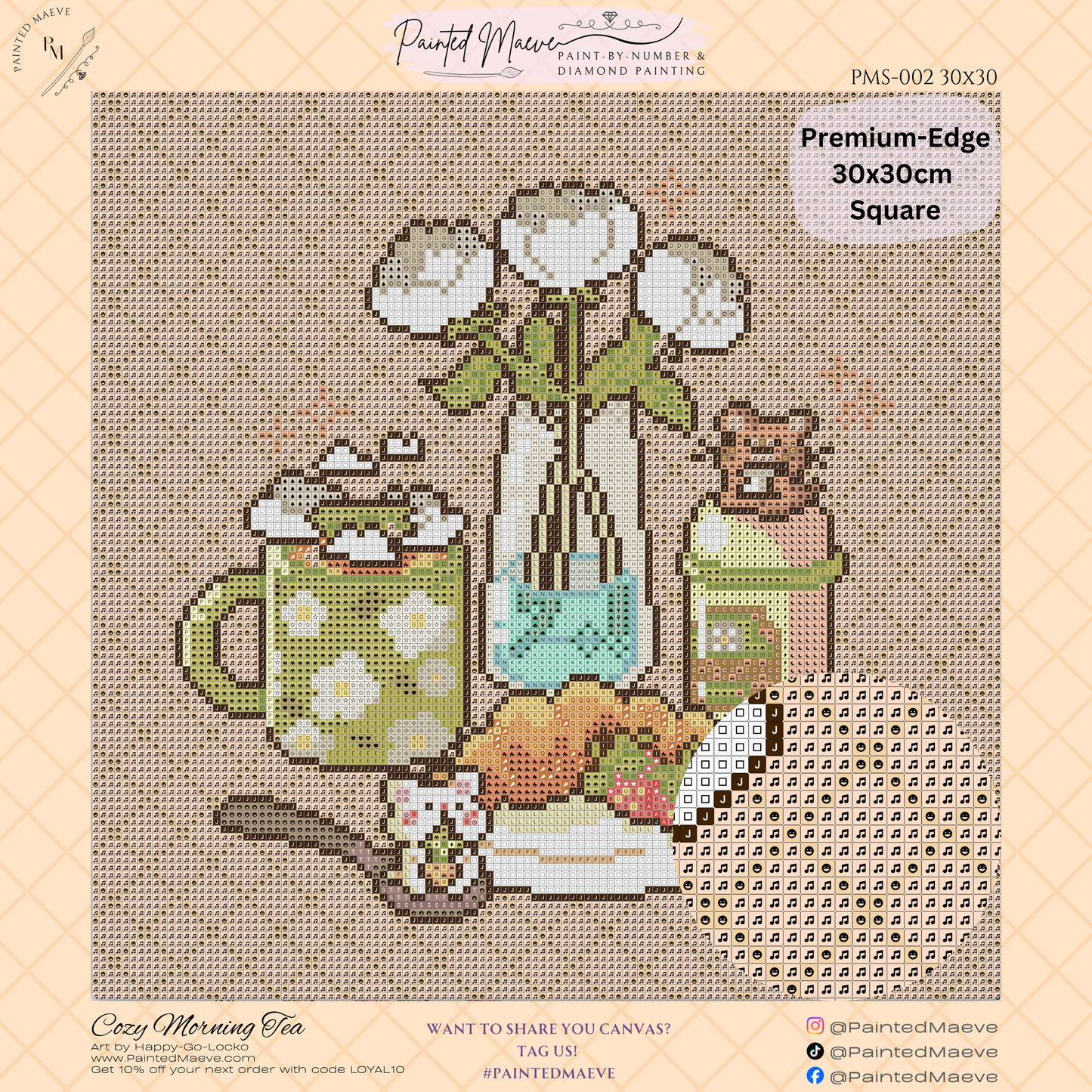 Cozy Morning Tea: Hand-Rendered Diamond Painting Collection