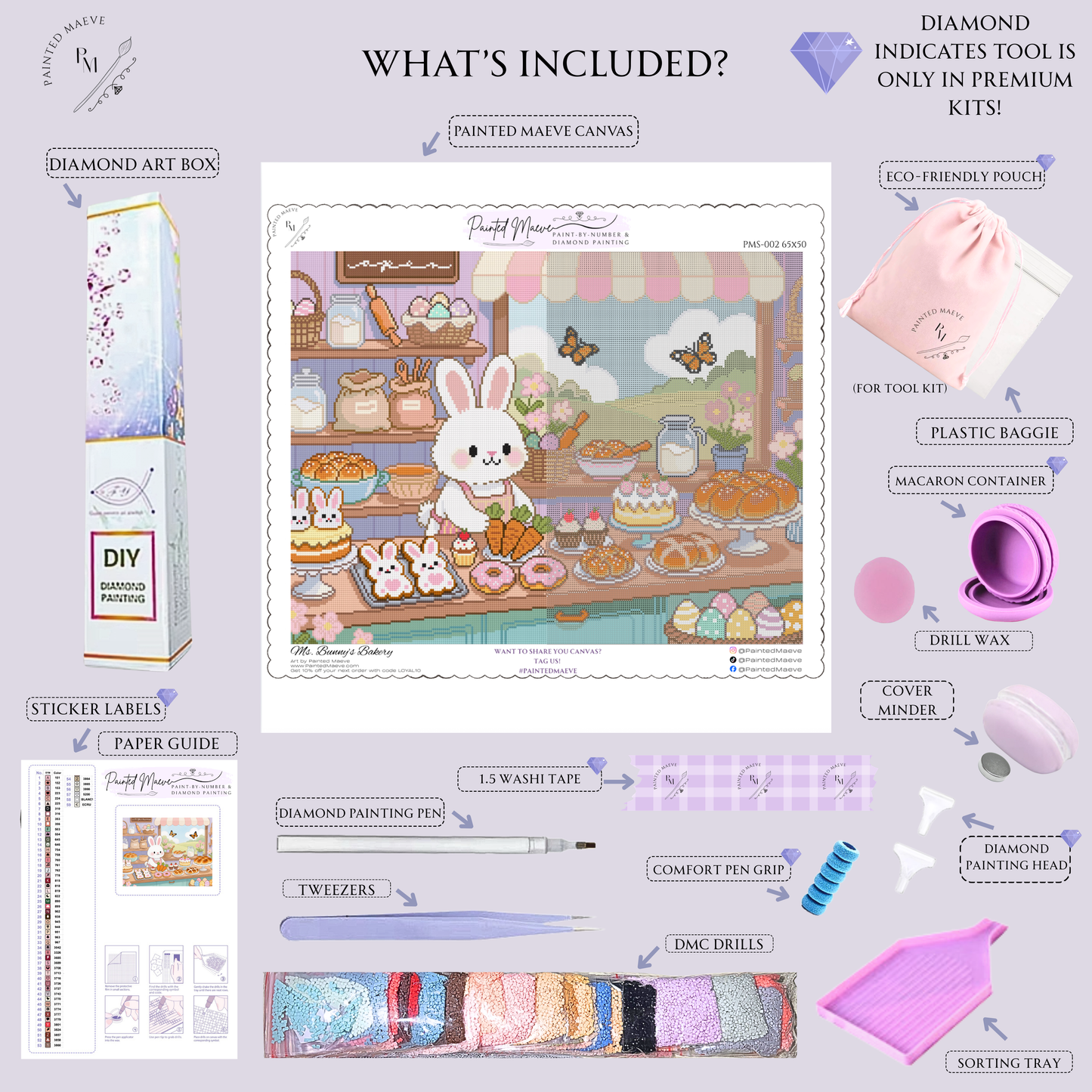 Ms. Bunny's Bakery: Hand-Rendered Diamond Painting Collection