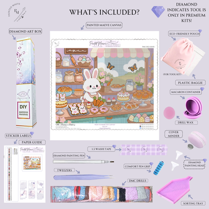 Ms. Bunny's Bakery: Hand-Rendered Diamond Painting Collection
