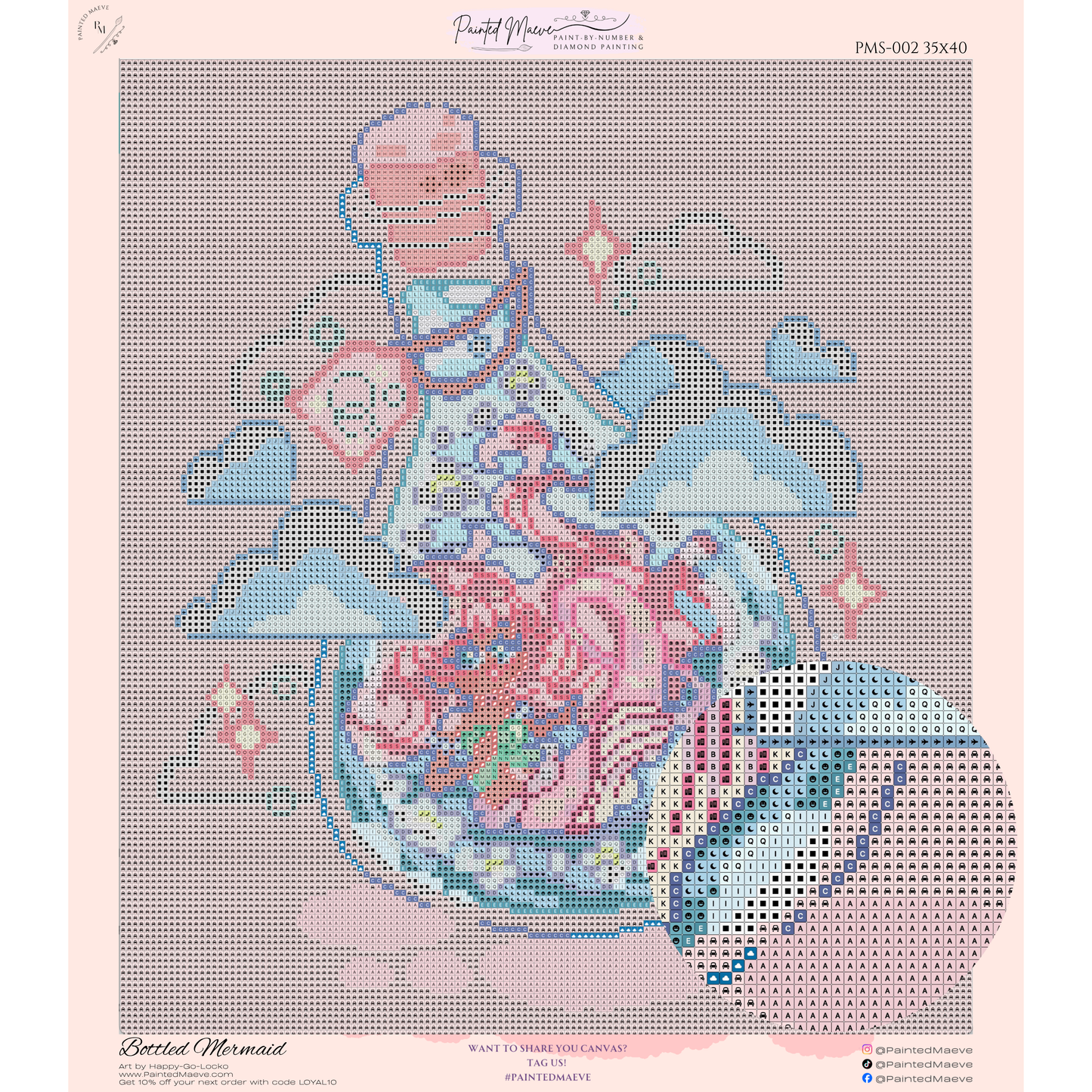 Bottled Mermaid: Hand-Rendered Diamond Painting