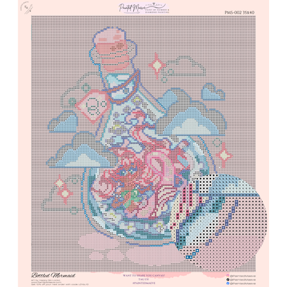 Bottled Mermaid: Hand-Rendered Diamond Painting