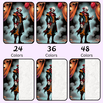 Circus of Terror: Paint-by-Number Halloween Collection (24/36/48 colors | No Frame)