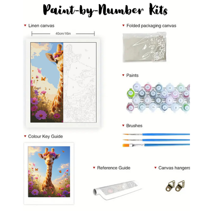 Sunny Giraffe Glow: Paint-by-Number Collection (24/36/48 colors | No Frame)
