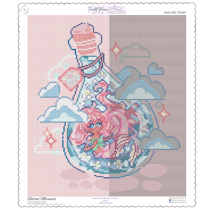 Bottled Mermaid: Hand-Rendered Diamond Painting