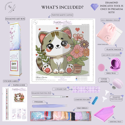 Mochi's Garden: Hand-Rendered Diamond Painting Collection