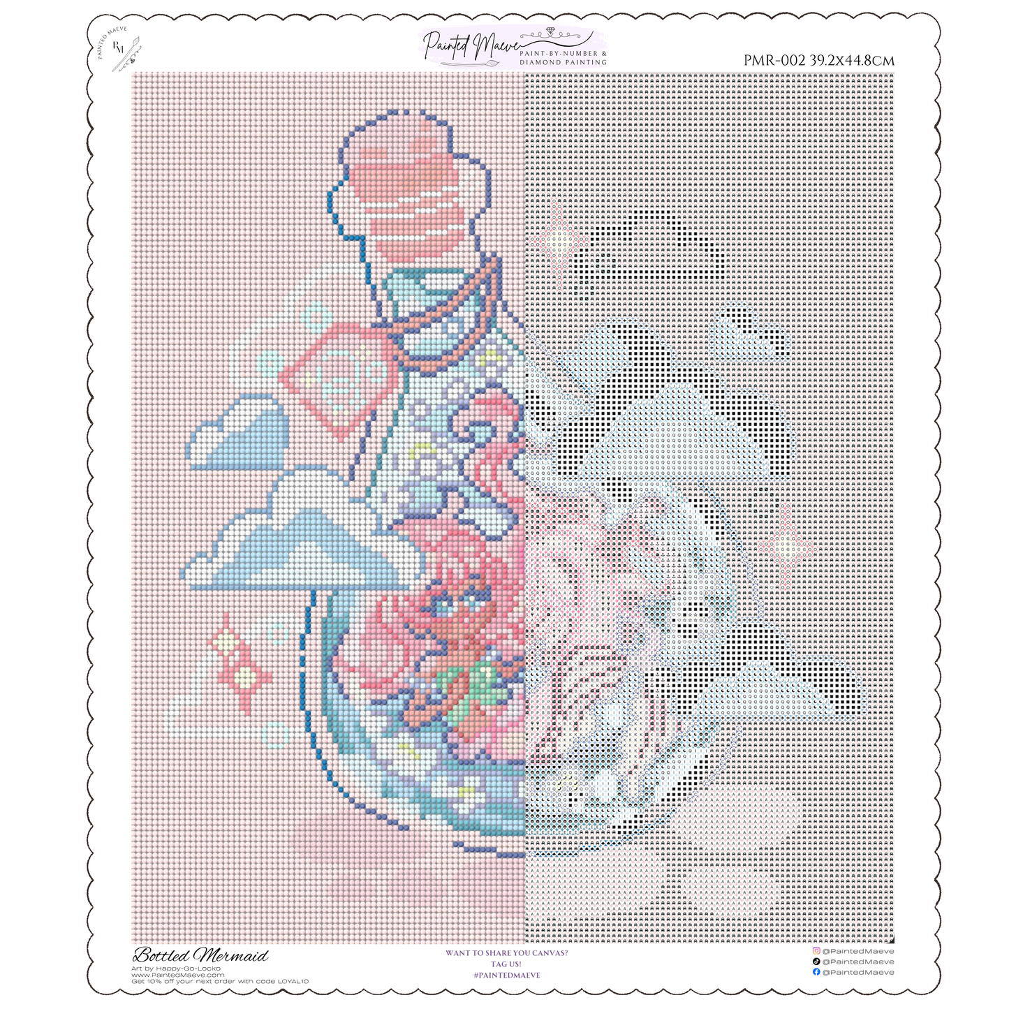 Bottled Mermaid: Hand-Rendered Diamond Painting