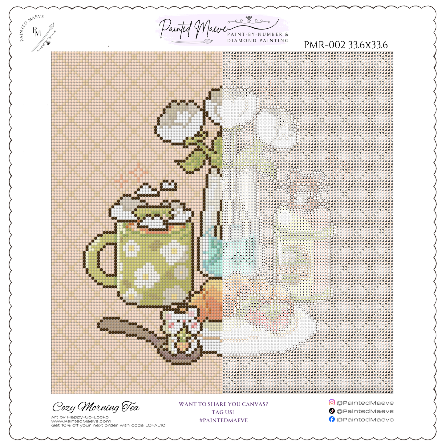 Cozy Morning Tea: Hand-Rendered Diamond Painting Collection