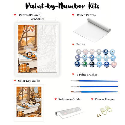 Autumn Bubble Bath: Paint-by-Number Collection (24/36/48 colors | No Frame)